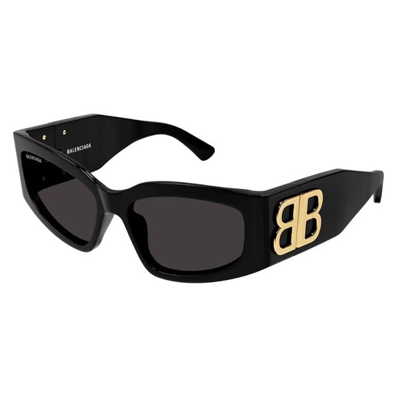 NEW BALENCIAGA SUNGLASSES BB0321S 002 BLACK WOMEN EYEWEAR - Picture 1 of 4